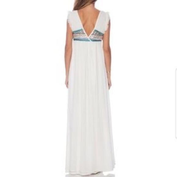 Tularosa embellished beaded stella off white sleeveless maxi dress wedding guest - Picture 2 of 9